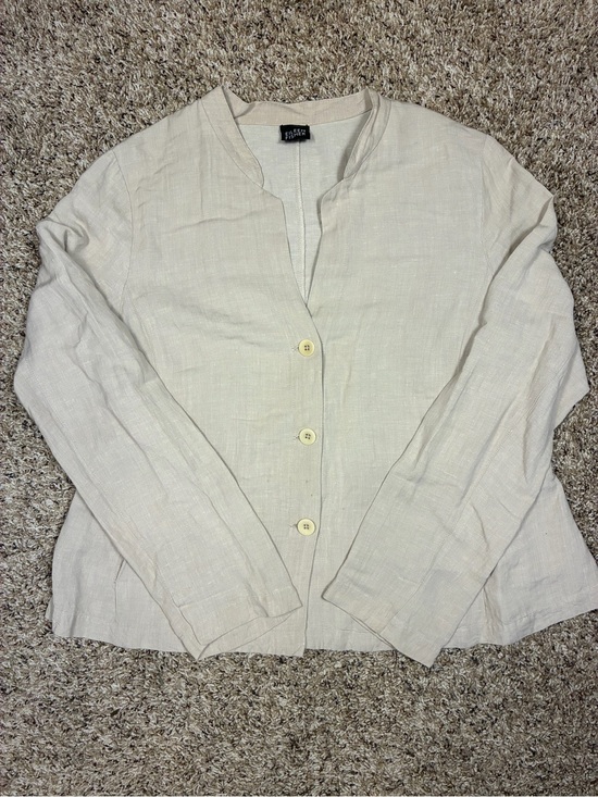 Eileen Fisher Jackets & Blazers - Eileen Fisher Linen Blend 3 Button Lightweight Jacket